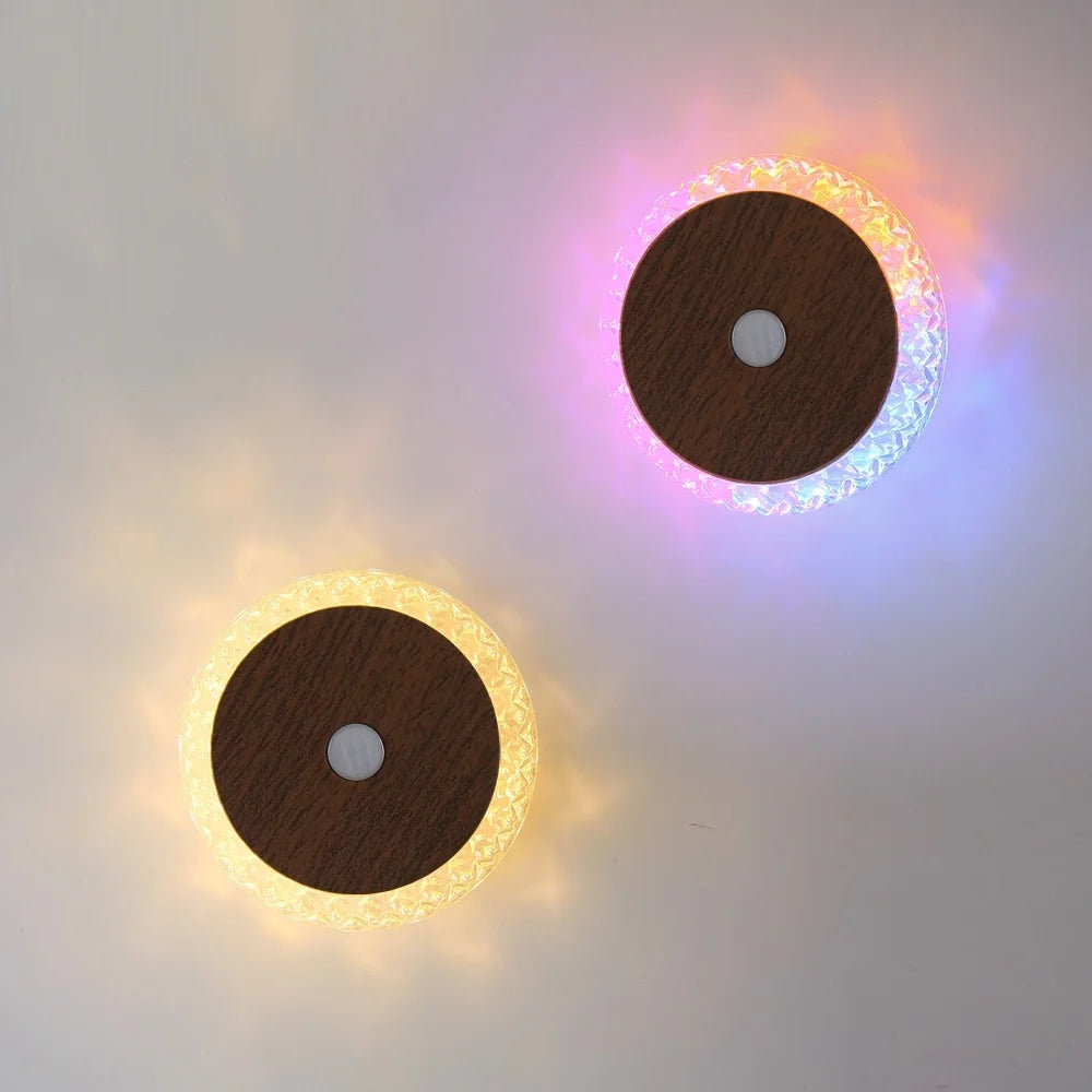 LED Night Light Color Changing Touch Control Wooden Base