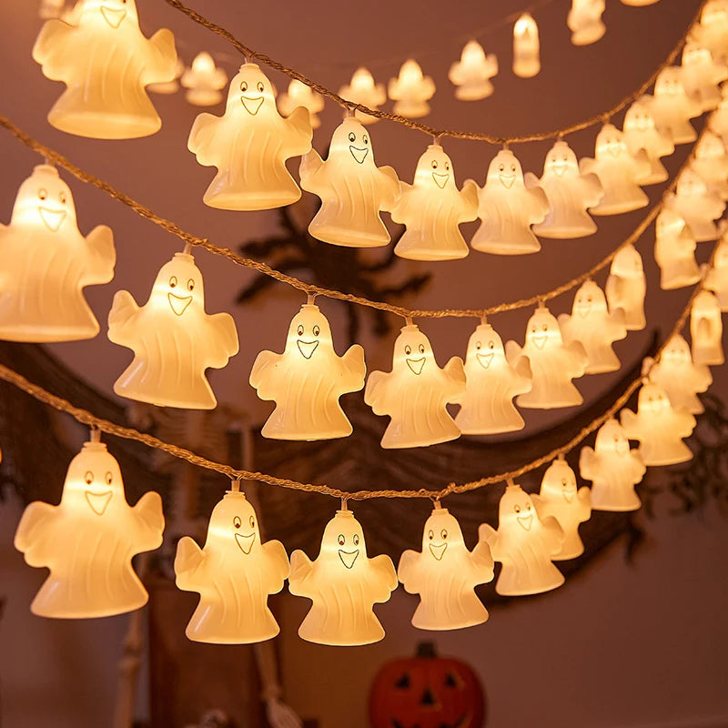 LED String Lights 20 Warm Glow Tulle Ghosts