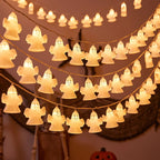 LED String Lights 20 Warm Glow Tulle Ghosts