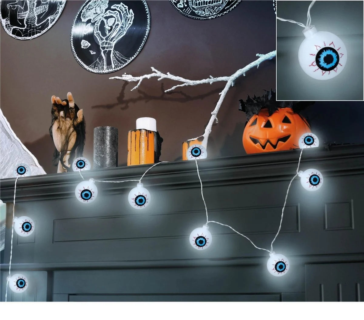 LED String Lights Glowing Eyes Battery Operated