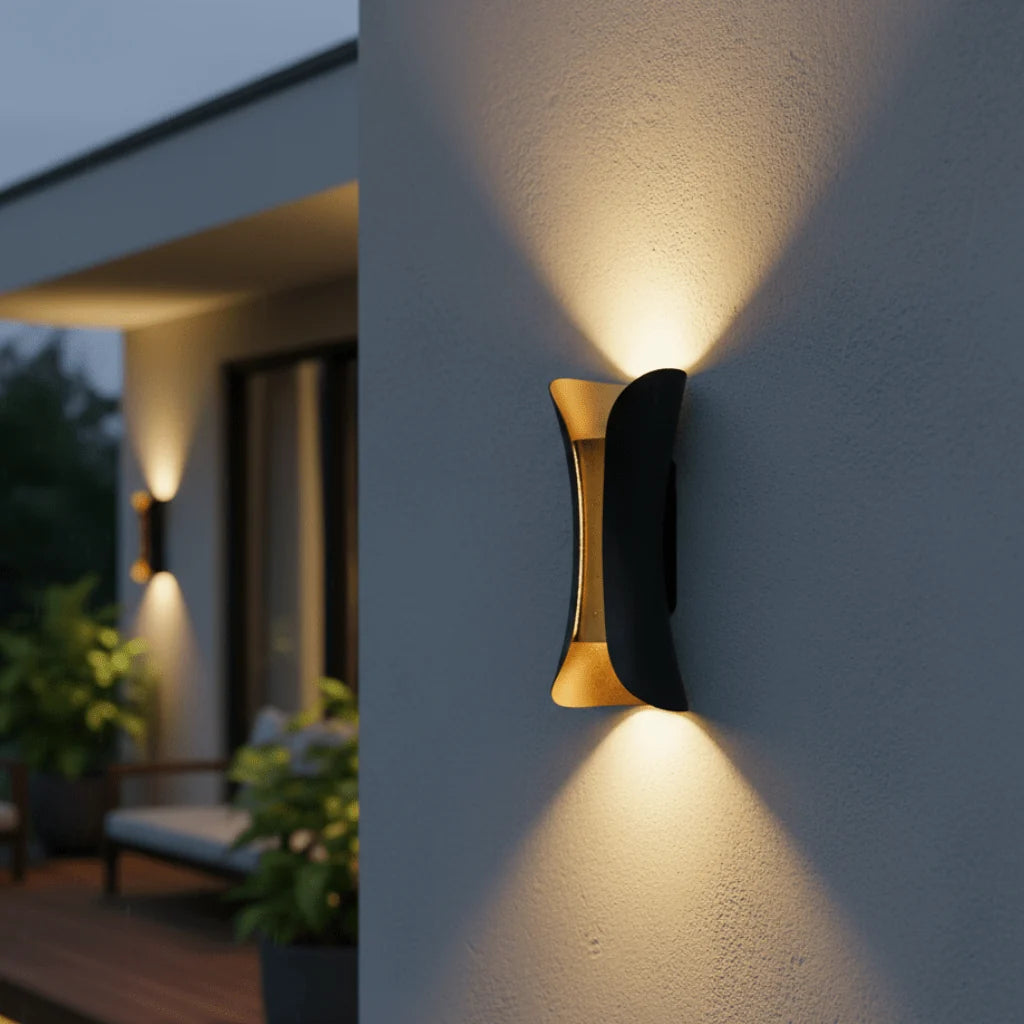 LED Wall Light Curved IP65 Weather-Resistant 3 Color Temperatures