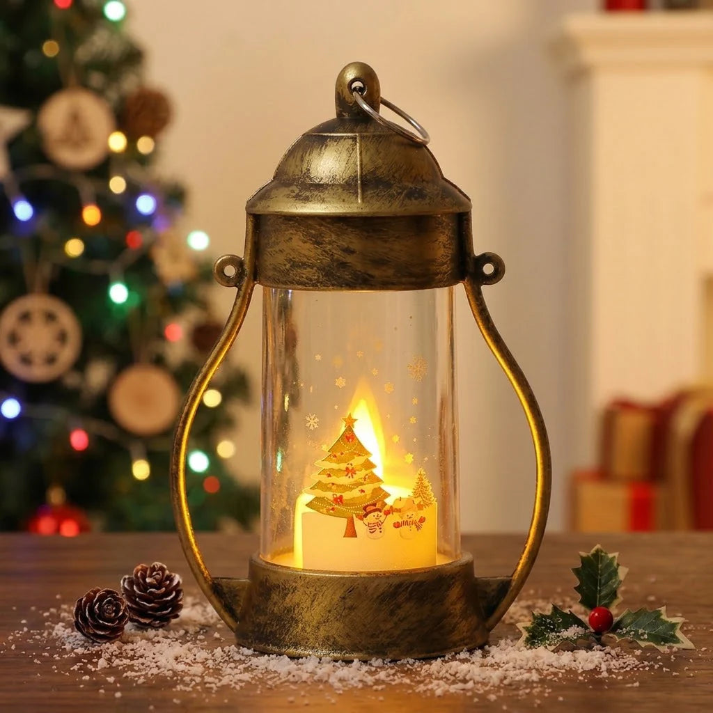 Lantern Battery-Powered Warm LED Reindeer Cutout