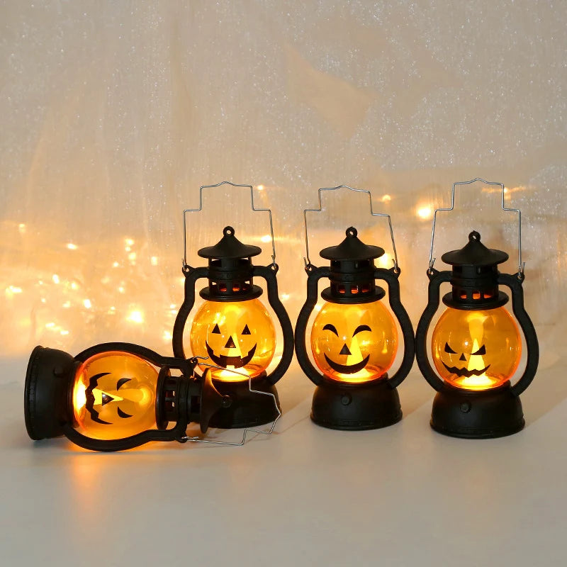 Lantern Pumpkin Face LED Metal Frame