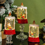 Lantern Sparkling LED Tabletop Santa & Tree