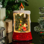 Lantern Sparkling LED Tabletop Santa & Tree