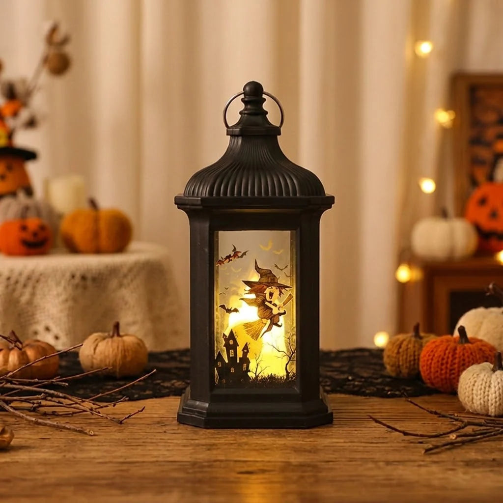 Lantern Witch Scene Warm LED Decorative Lantern