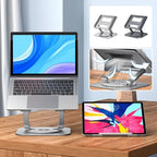 Laptop Stand Foldable Aluminum Adjustable Height 360° Rotating Base