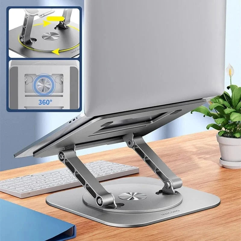 Laptop Stand Foldable Aluminum Adjustable Height 360° Rotating Base