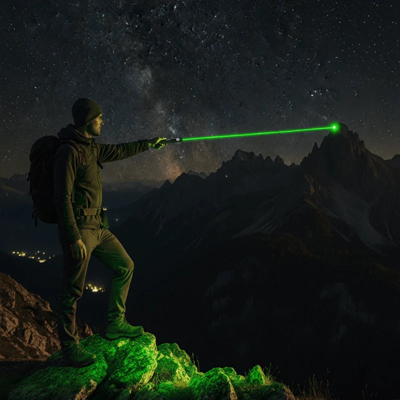 Laser Pointer Adjustable Focus 6.2-Mile Range USB Rechargeable