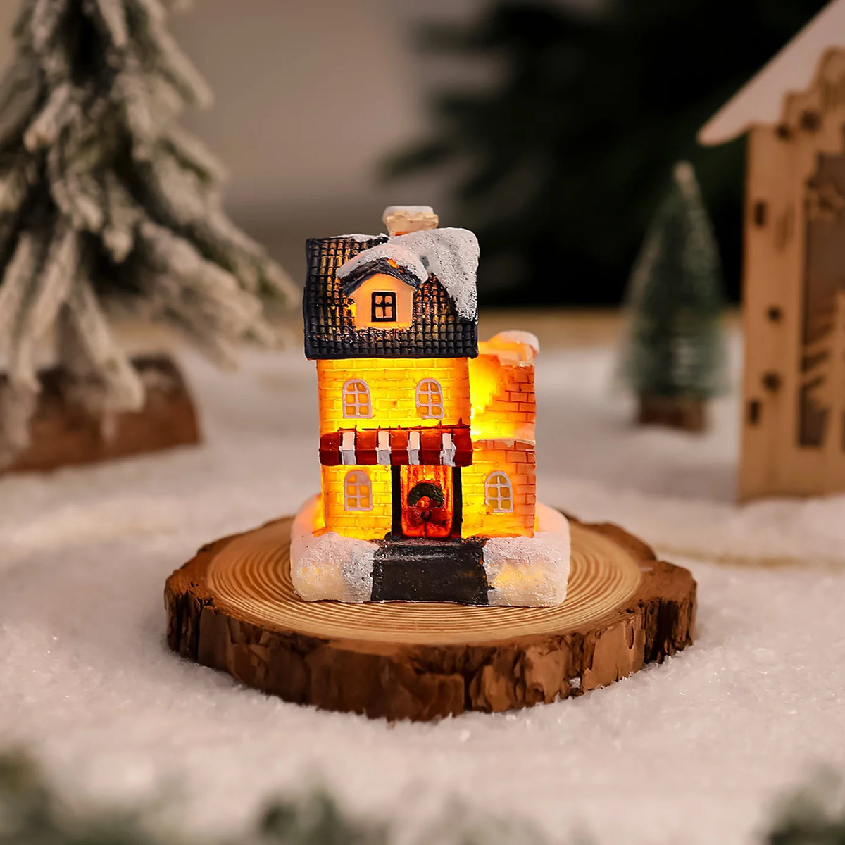 Lighted Christmas House Handcrafted Warm LED Weatherproof