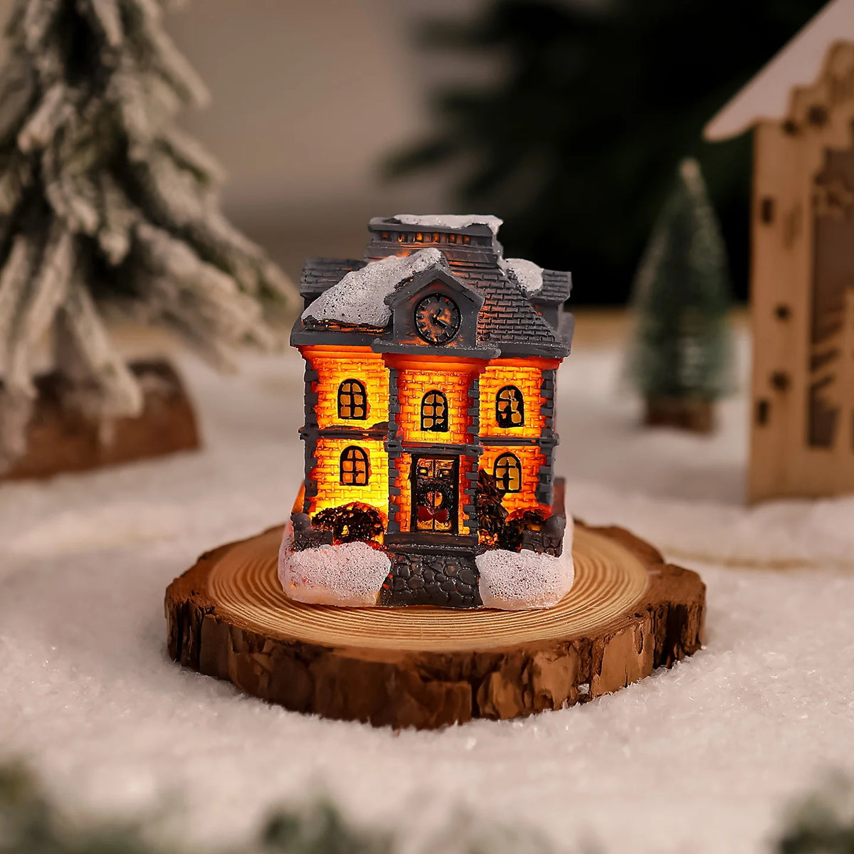 Lighted Christmas House Handcrafted Warm LED Weatherproof