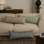 Lumbar Support Pillow Ergonomic Extra-Long Linen-Look Removable Cover