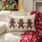 Lumbar Throw Pillow Tufted Chenille Lettering Piped Edge