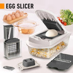 Mandoline Slicer 8-Function Stainless Steel Blades & Built-In Container