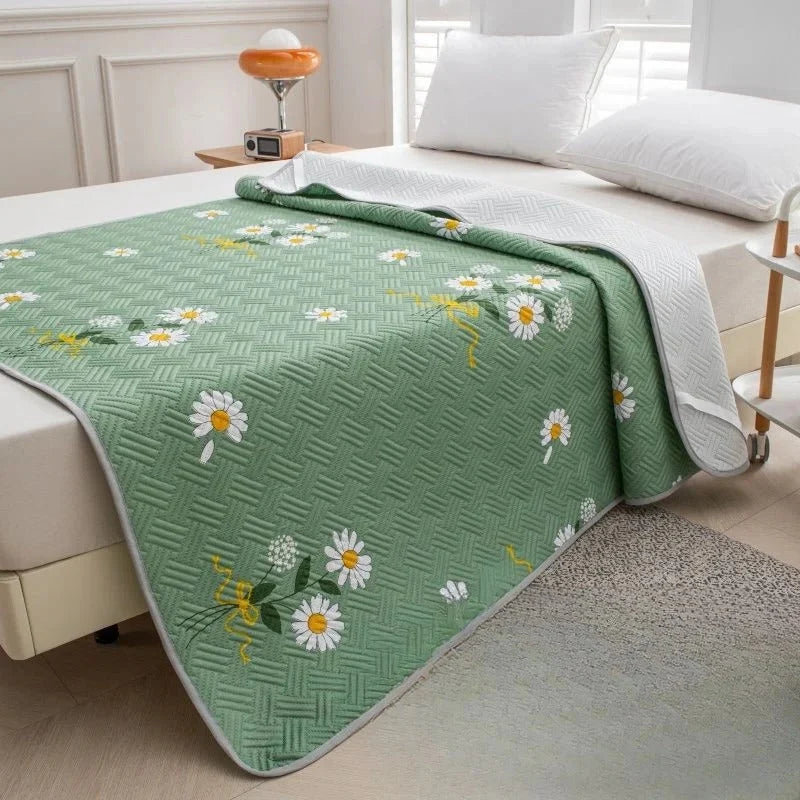 Mattress Pad Temperature-Regulating Quilted Air-Channel Anti-Slip Backing