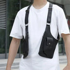 Men's Crossbody Bag Anti-Theft Zippers Water-Resistant PU Leather
