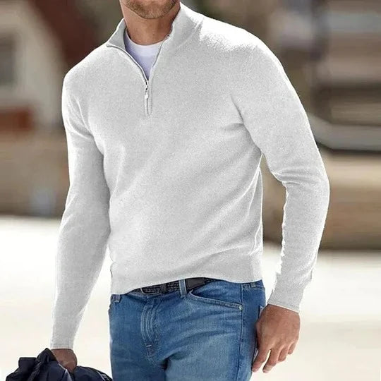 Men's Sweater Lightweight Cashmere Zip-Front
