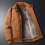 Men's Winter Jacket Diamond-Quilted & Fleece-Lined