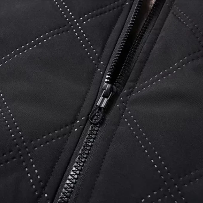 Men's Winter Jacket Diamond-Quilted & Fleece-Lined