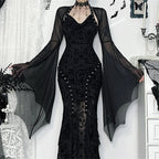 Mesh Shrug Cropped Bat Sleeves