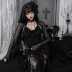 Mesh Shrug Cropped Bat Sleeves