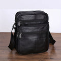 Messenger Bag Cowhide Leather Multiple Pockets