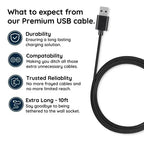 Micro USB Cable 10-Foot Charging & Data Transfer