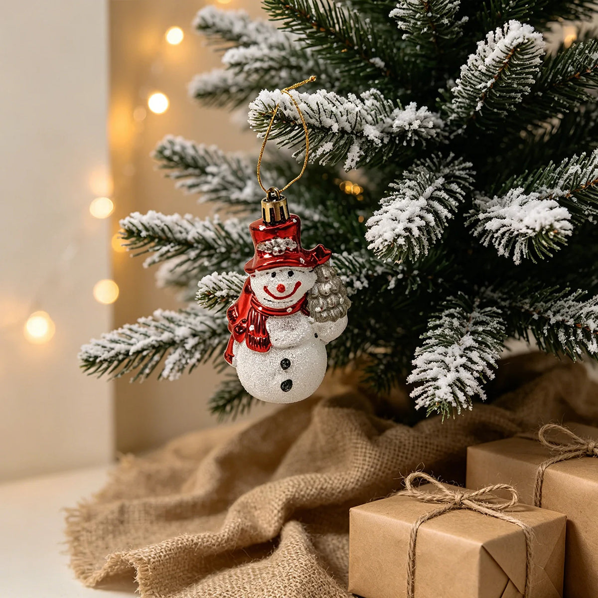 Mini Christmas Tree Compact LED Snowman Accent