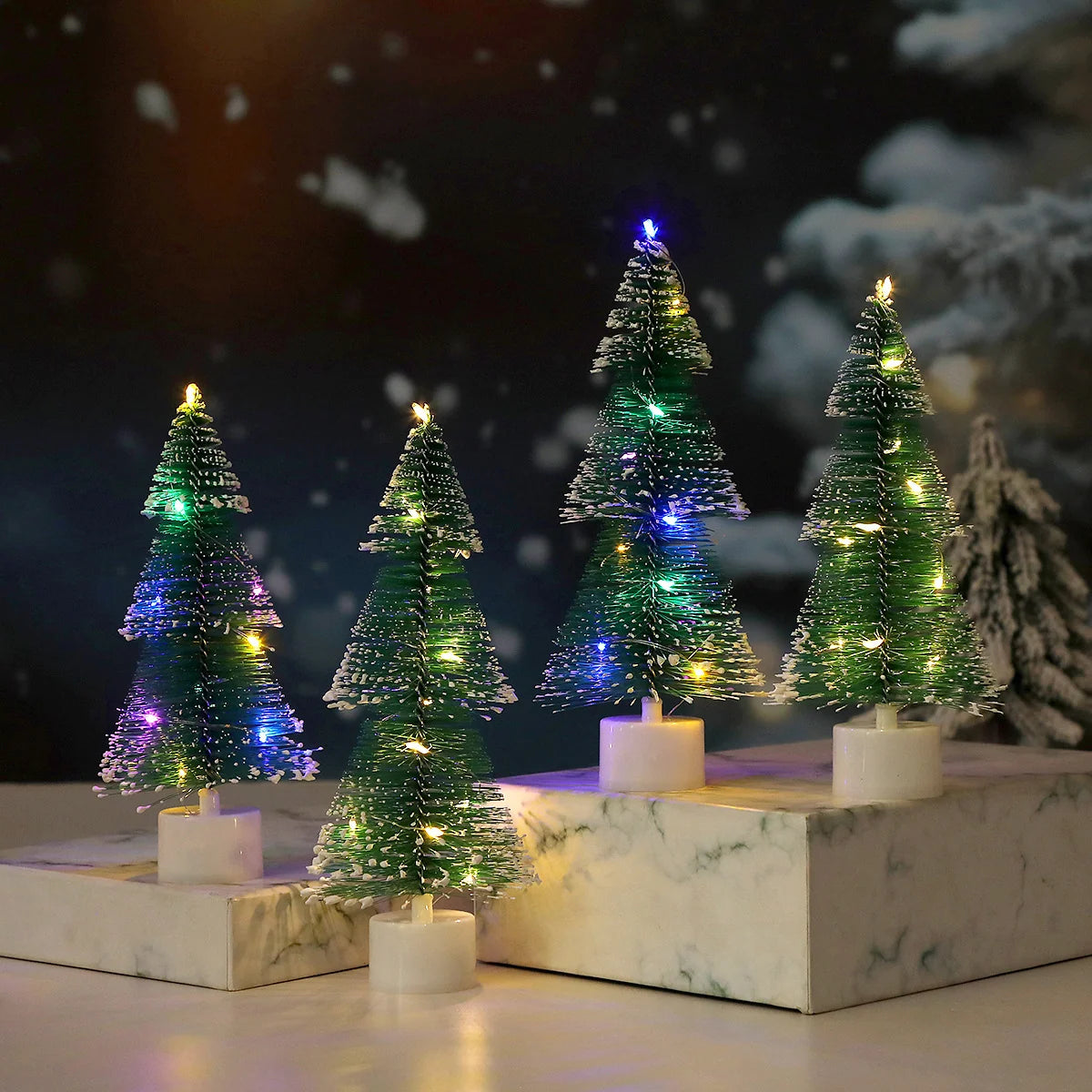 Mini Christmas Tree Prelit Warm LED Lights Tabletop