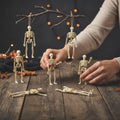 Mini Skeleton Decorations Poseable Matte Plastic Hanging Loop
