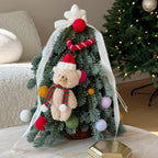 Mini Tabletop Tree 13.8 Inch Pom-Pom & Teddy Bear