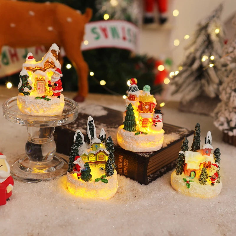 Miniature Snow Scene Light Handcrafted Soft LED No Batteries