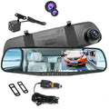 Mirror Dash Cam Dual Front & Rear Full HD