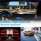 Mirror Dash Cam Dual Front & Rear Full HD