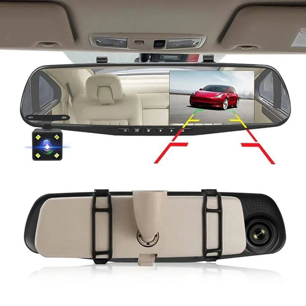 Mirror Dash Cam Dual Front & Rear Full HD