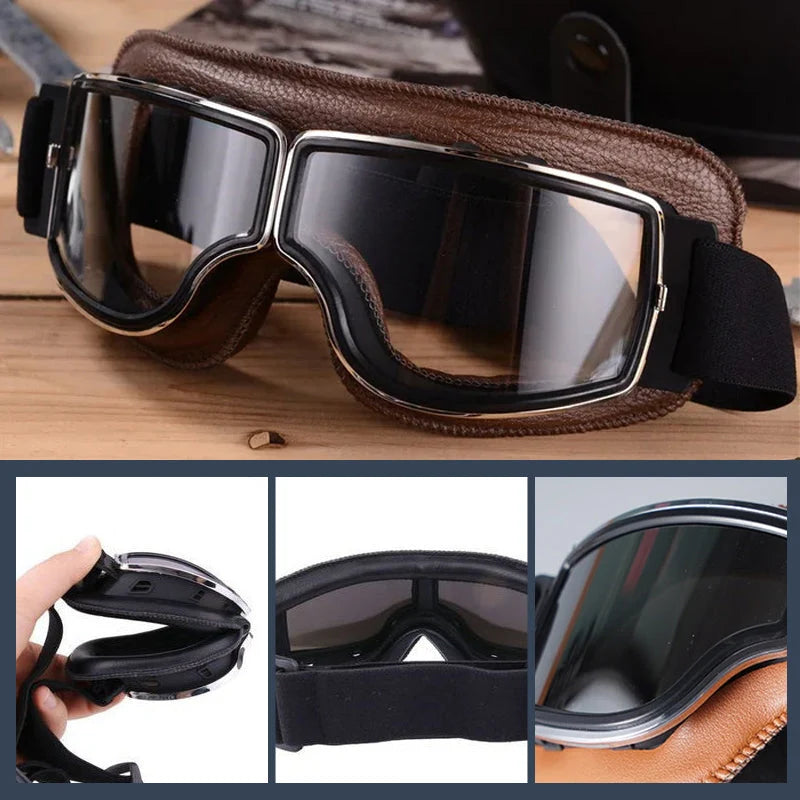 Motorcycle Goggles Fits Over Glasses Scratch-Resistant Lens