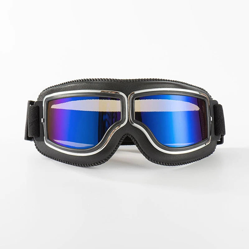 Motorcycle Goggles Polycarbonate Lenses Adjustable Non-Slip Strap Fits Over Glasses