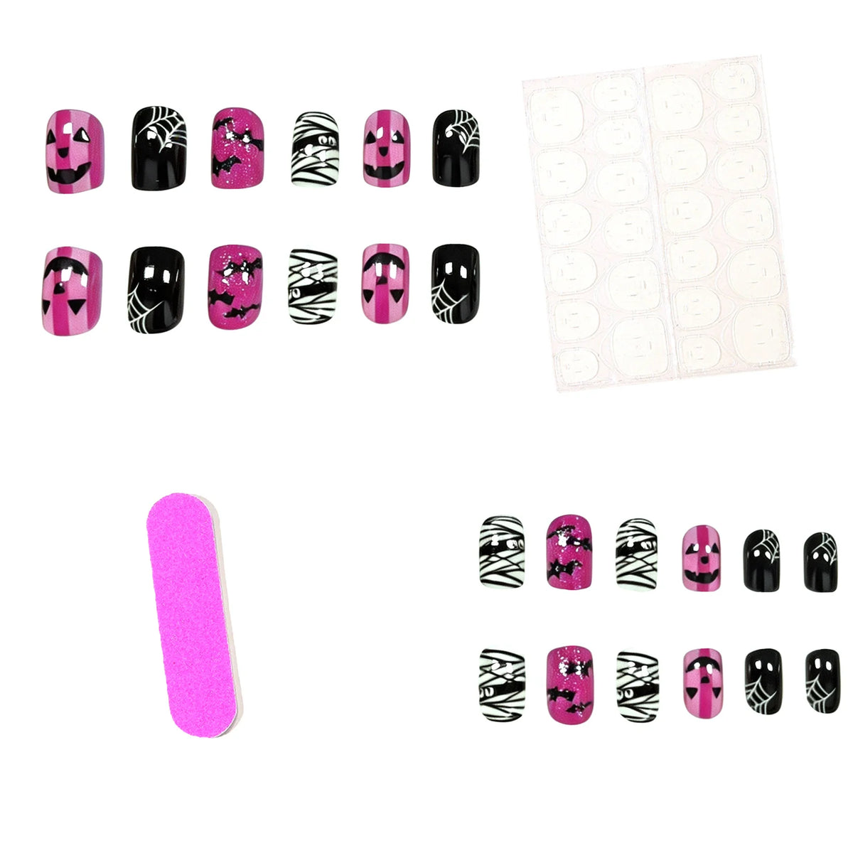 Nail Art Set Halloween Designs 24-Piece Bonus Stickers