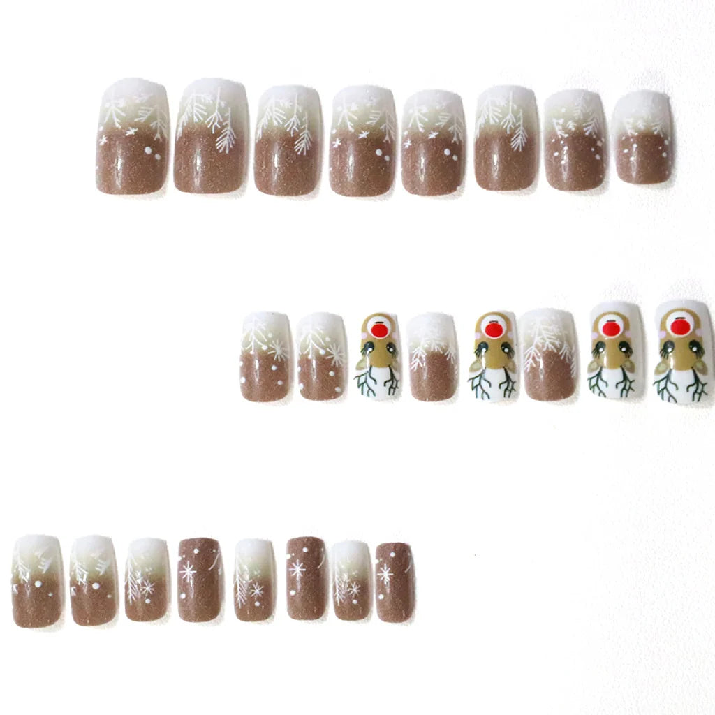 Nail Art Set Reindeer & Snowflake Easy Apply & Remove