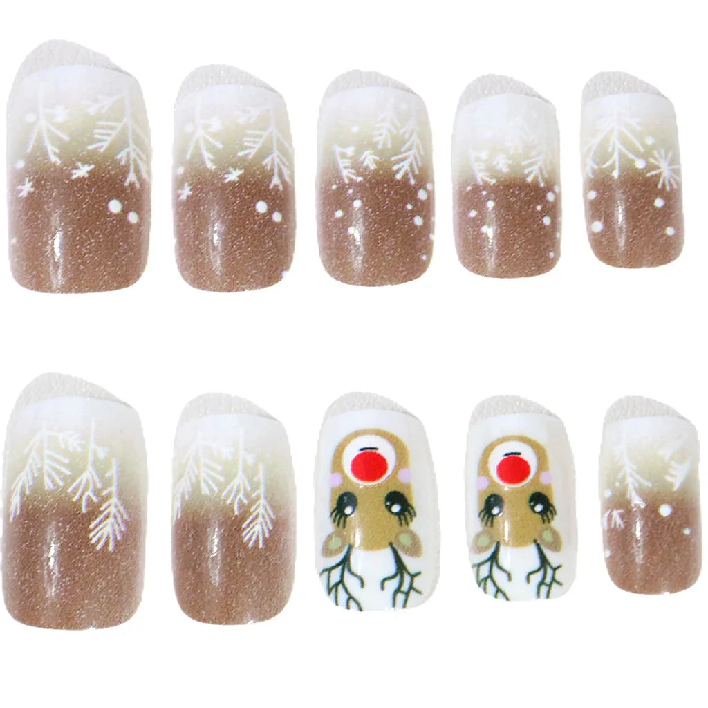 Nail Art Set Reindeer & Snowflake Easy Apply & Remove