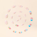 Nail Extensions Acrylic Seashell Design & Glitter Accents