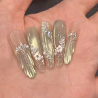 Nail Extensions Floral & Gem Accents Easy Application