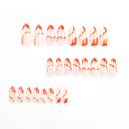 Nail Extensions Orange Accent & Transparent Tips Easy Apply