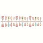 Nail Tips Set 30 Unique Designs Glue & File