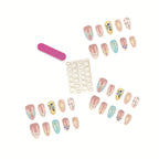 Nail Tips Set 30 Unique Designs Glue & File