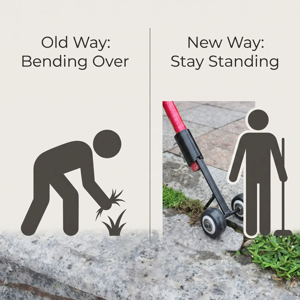 Narrow Joint Weeder Double-Hook Root-Removing