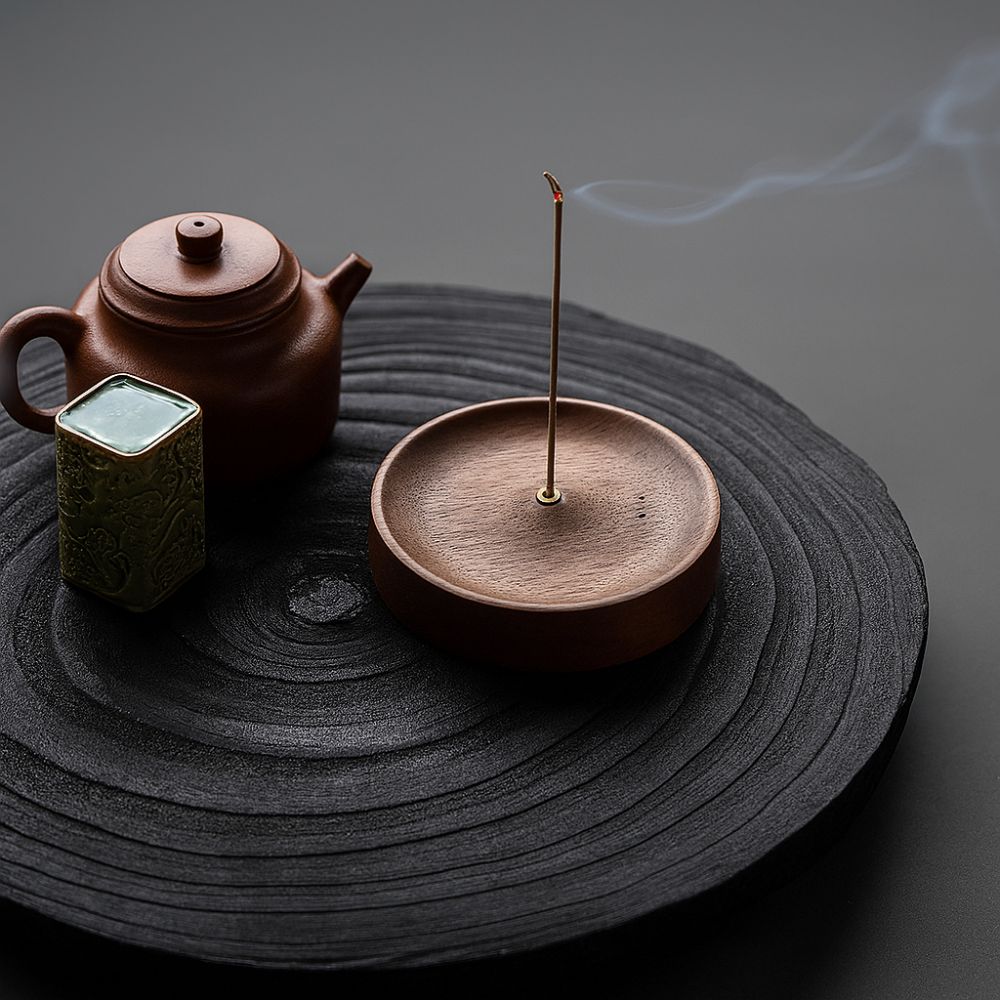 Natural Wood Incense Ash Catcher