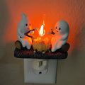 Night Light Plug-In Warm Flickering LED Campfire Ghosts