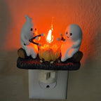 Night Light Plug-In Warm Flickering LED Campfire Ghosts