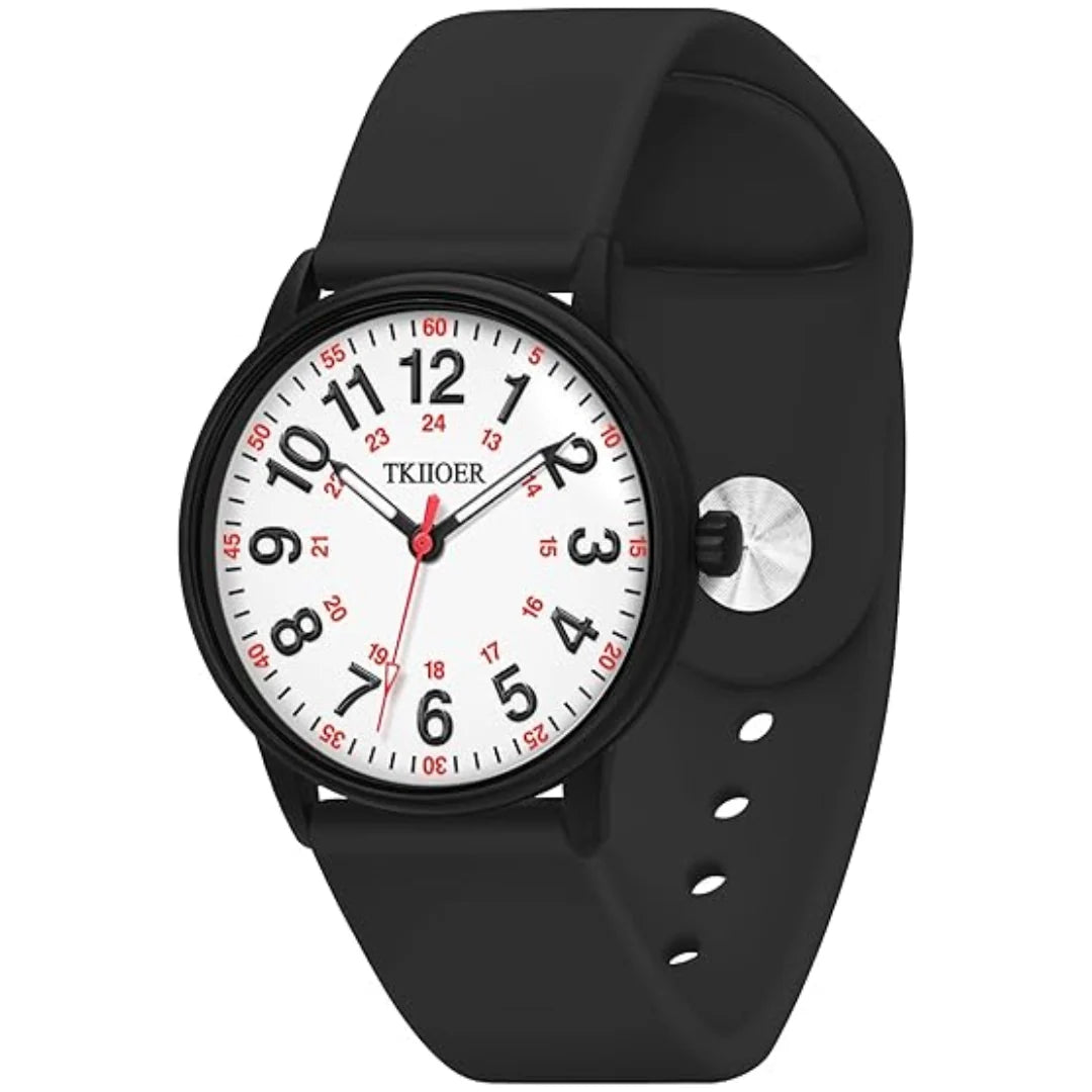 Nurses Watch Luminous Dial & Second Hand 50M Water Resistant
